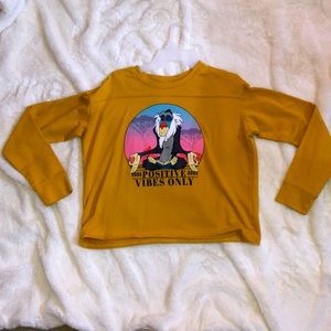 Mustard yellow semi-cropped crew neck